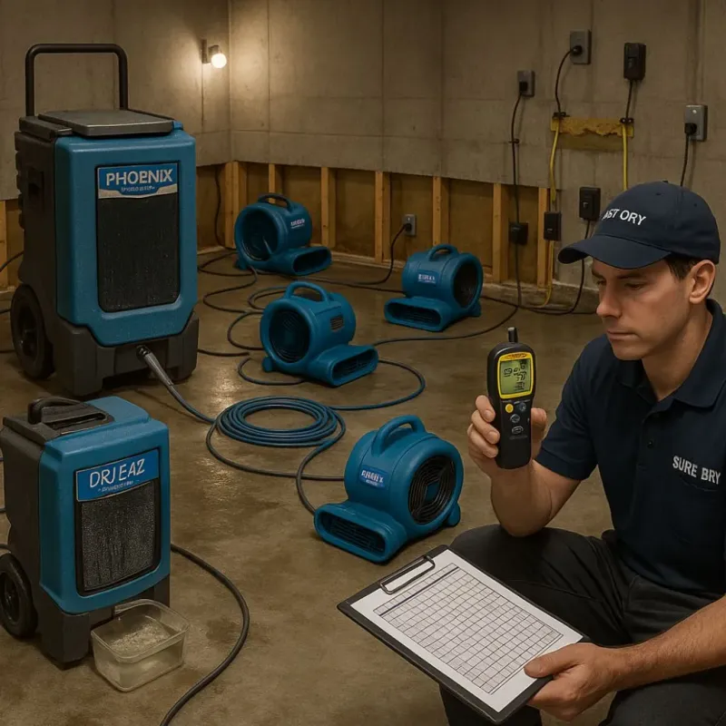 Structural Drying and Dehumidification process in Everson, WA